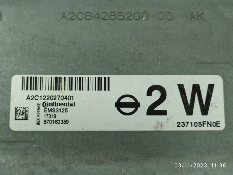 CENTRALITA MOTOR UCE A2C1220270401 EMS3125 870160359 - imagen 2