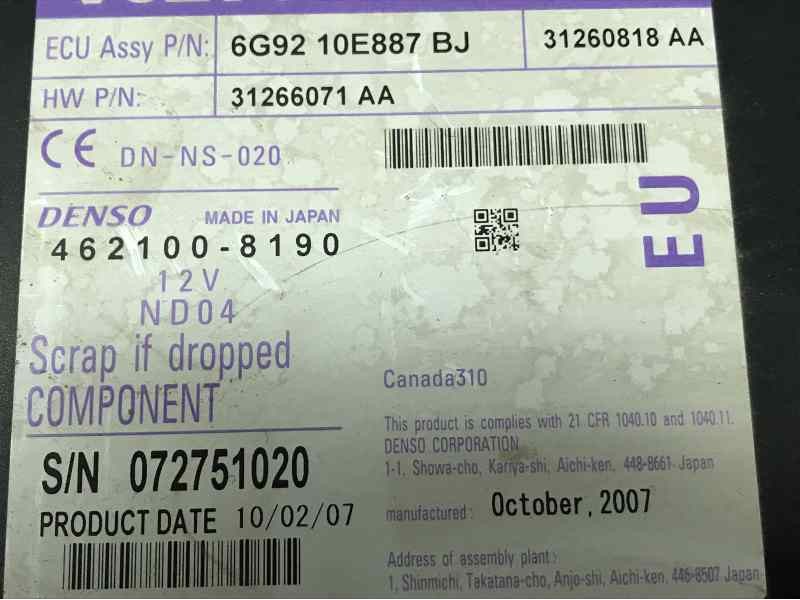 SISTEMA NAVEGACION GPS 31260818AA 6G9210E887BJ 31266071AA - imagen 1