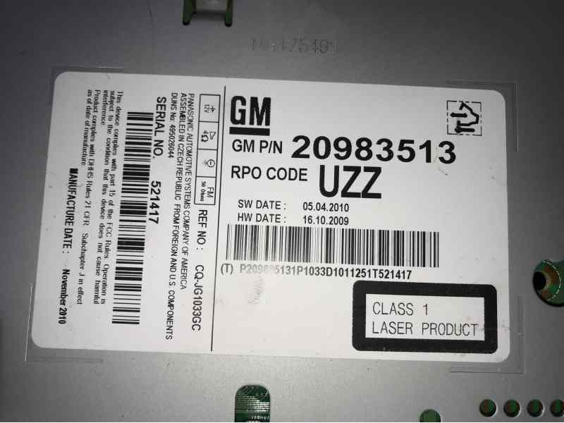 SISTEMA AUDIO / RADIO CD 20983513 521417  - imagen 2