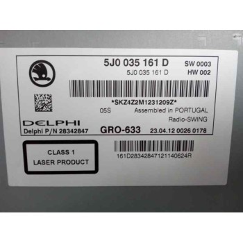 SISTEMA AUDIO / RADIO CD 5J0035161D  - miniatura 3