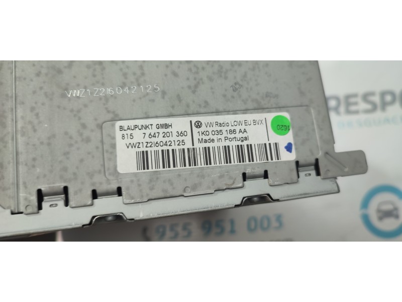 SISTEMA AUDIO / RADIO CD 1K0035186AA  - imagen 2