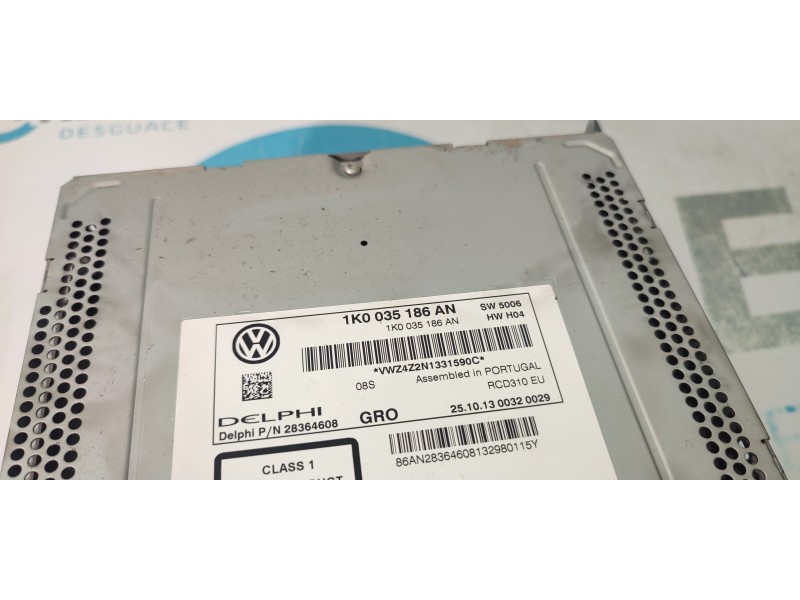 SISTEMA AUDIO / RADIO CD 1K0035186AN  - imagen 2