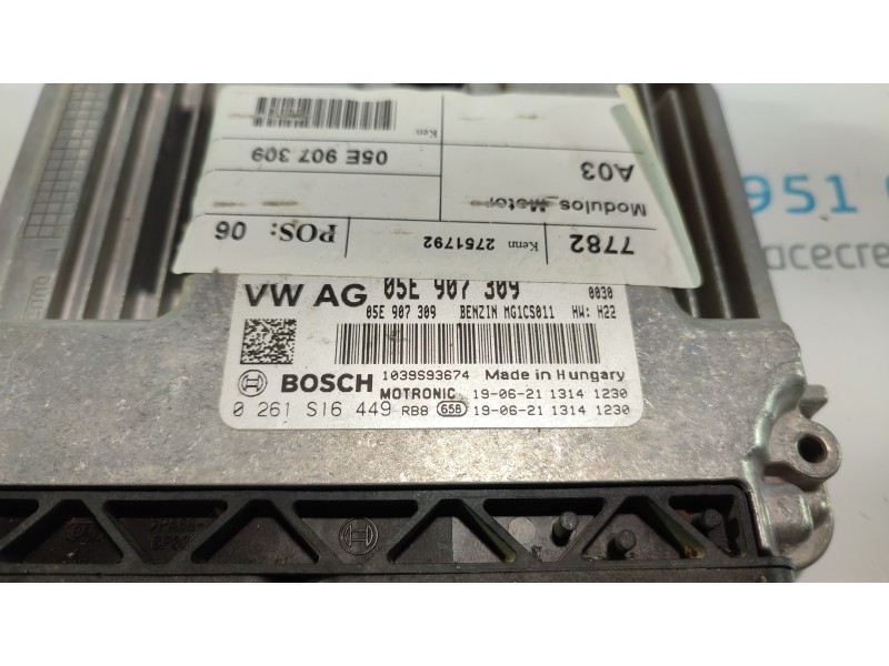 CENTRALITA MOTOR UCE 05E907309 0261S16449  - imagen 2