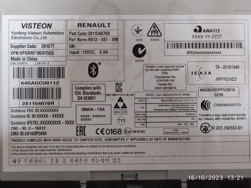 SISTEMA AUDIO / RADIO CD 281154076R  - imagen 2