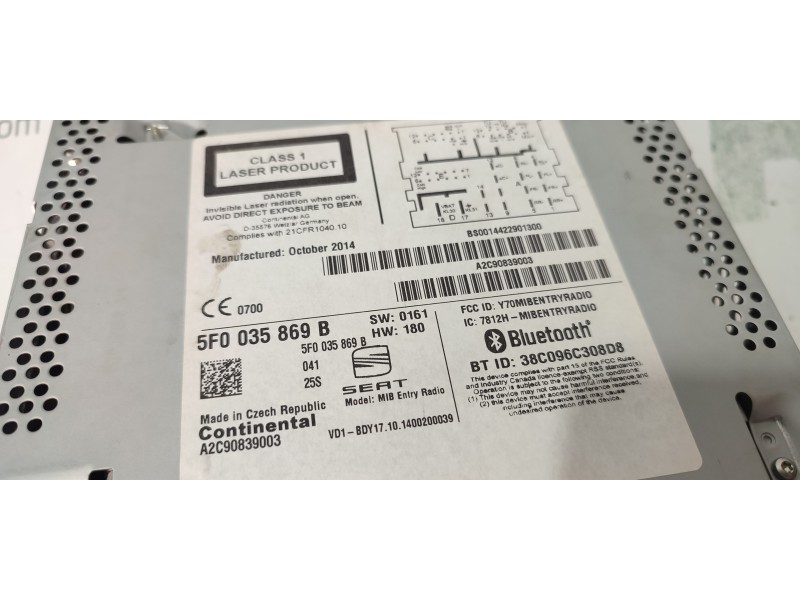SISTEMA AUDIO / RADIO CD 5F0035869B  - imagen 2