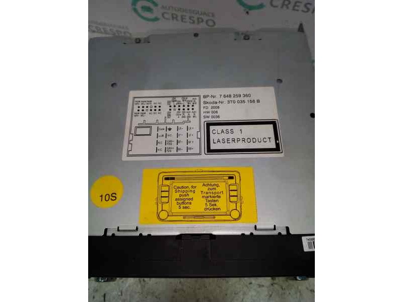 SISTEMA AUDIO / RADIO CD 3T0035156B  - imagen 3