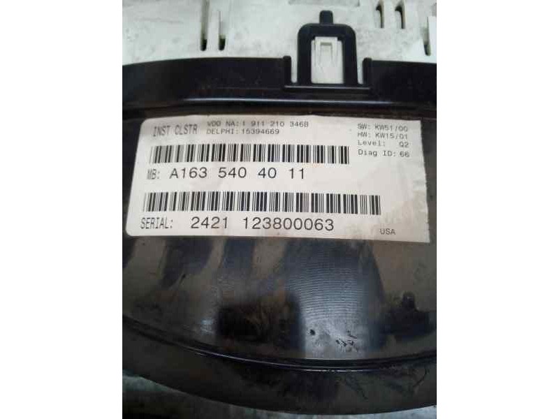 CUADRO INSTRUMENTOS A1635404011  - imagen 2