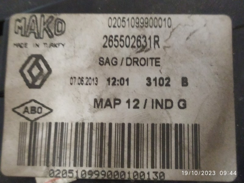 PILOTO TRASERO DERECHO 265502631R  - imagen 3