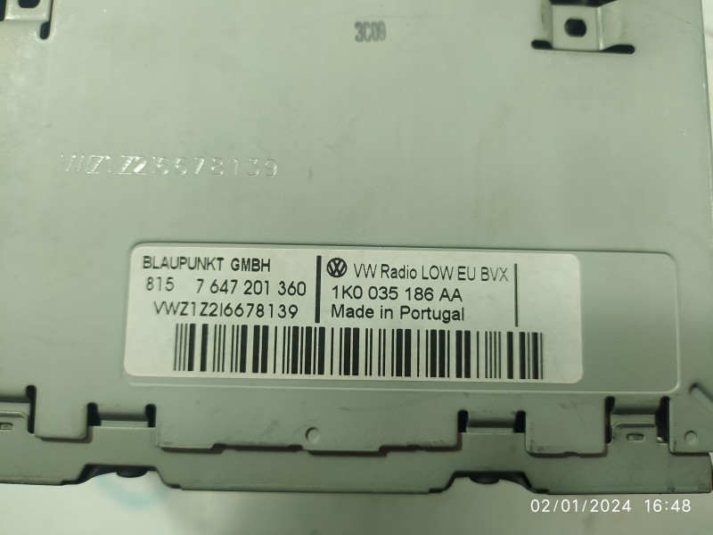 SISTEMA AUDIO / RADIO CD 1K0035186AA  - imagen 2