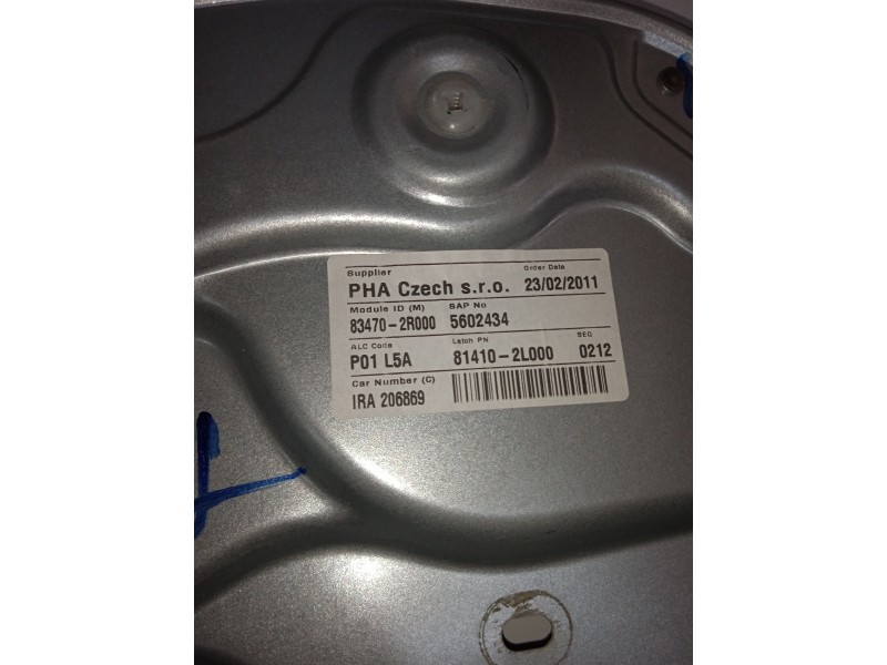 ELEVALUNAS TRASERO IZQUIERDO 834702R000  - imagen 3