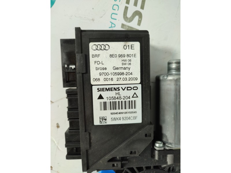 ELEVALUNAS TRASERO IZQUIERDO 8E0959801E  - imagen 2