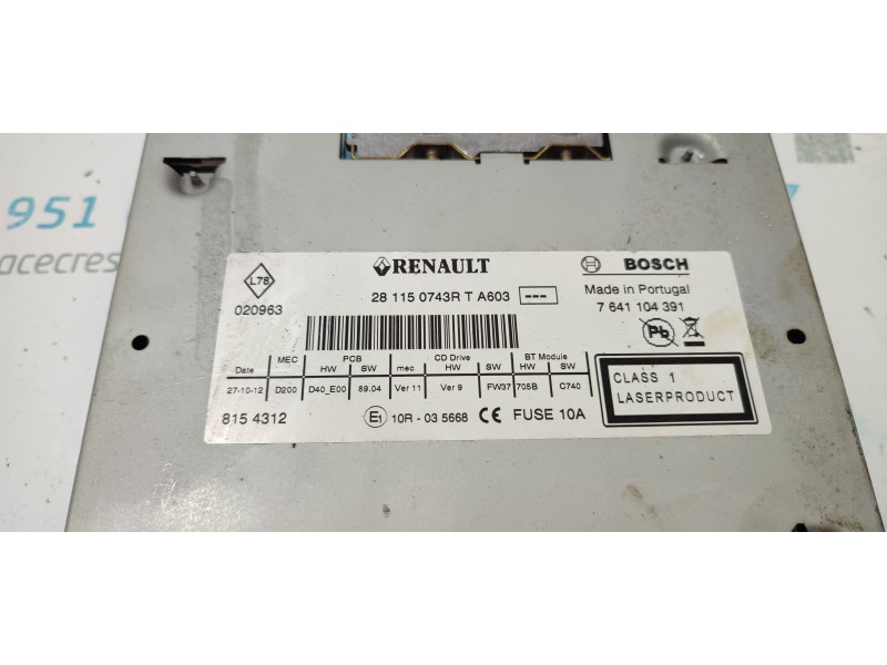 SISTEMA AUDIO / RADIO CD 281150743R  - imagen 2