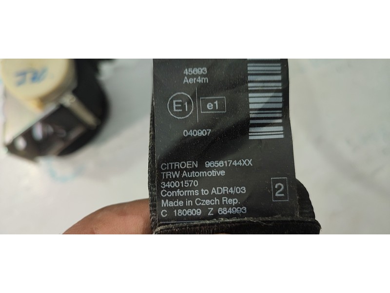 CINTURON SEGURIDAD TRASERO IZQUIERDO 96561744XX  - imagen 2
