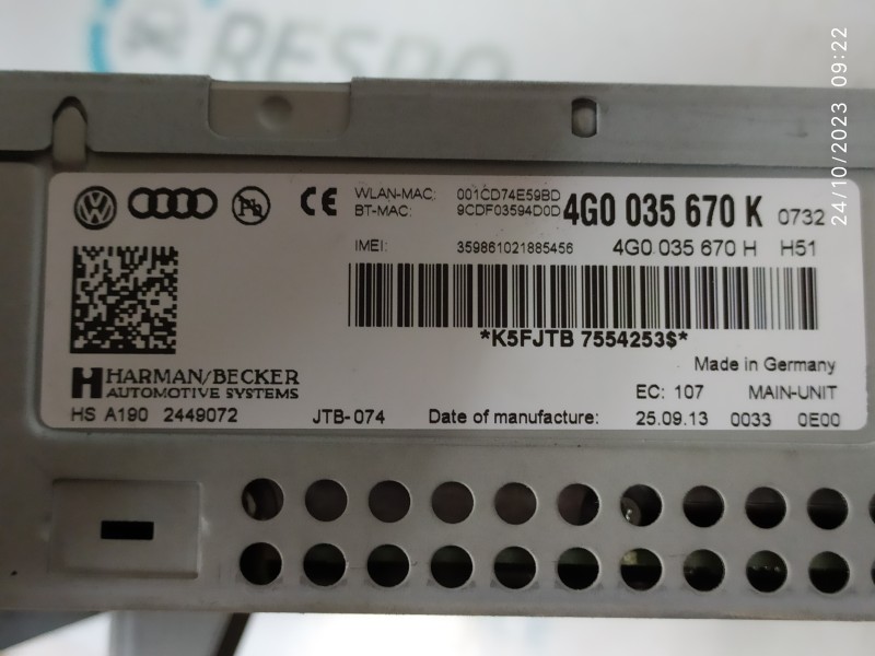 SISTEMA NAVEGACION GPS 4G0035670K  - imagen 3