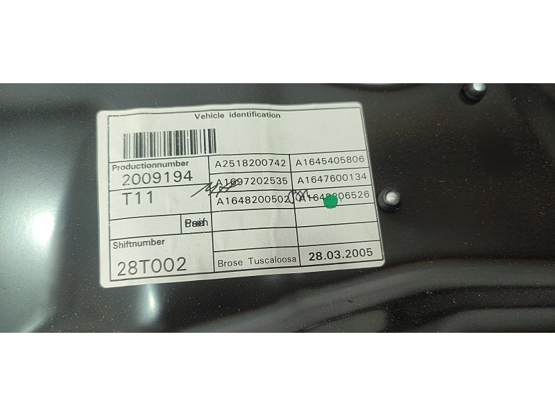 ELEVALUNAS DELANTERO IZQUIERDO A1645405806  - imagen 2