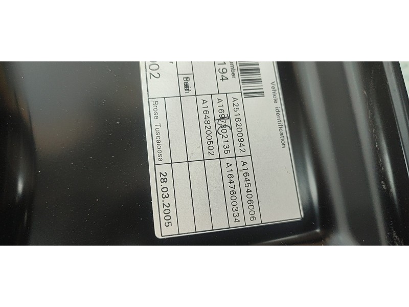 ELEVALUNAS TRASERO IZQUIERDO A1645406006  - imagen 4