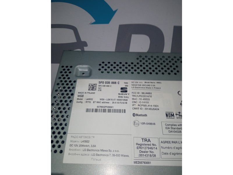 SISTEMA AUDIO / RADIO CD 5F0035888C  - imagen 3