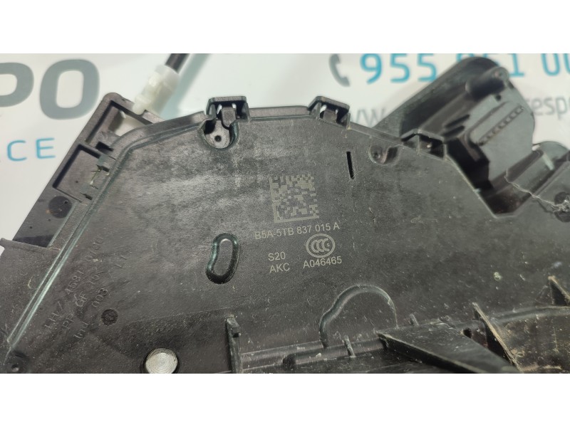 CERRADURA PUERTA DELANTERA IZQUIERDA 5TB837015A  - imagen 5