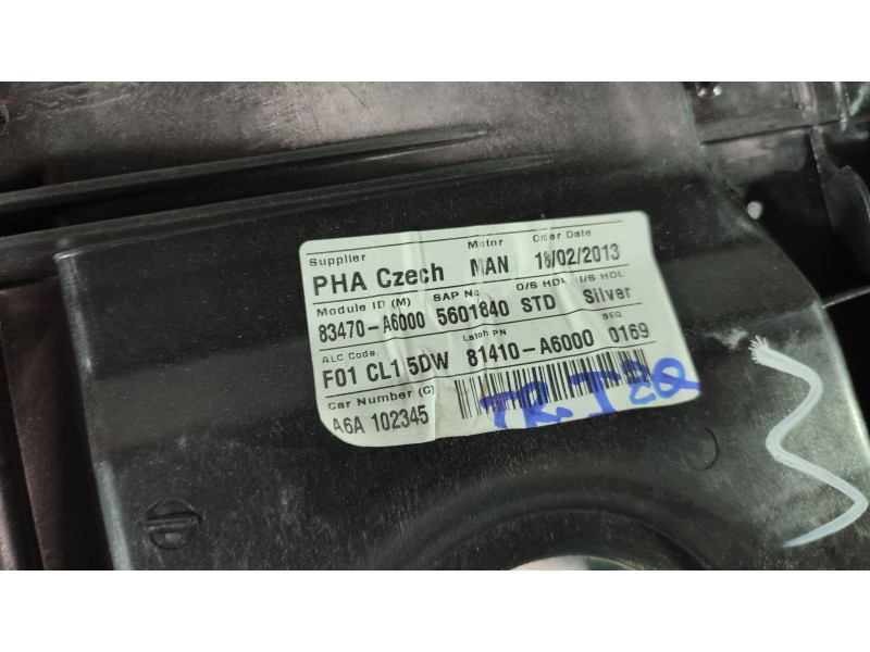 ELEVALUNAS TRASERO IZQUIERDO 81410A6000  - imagen 2