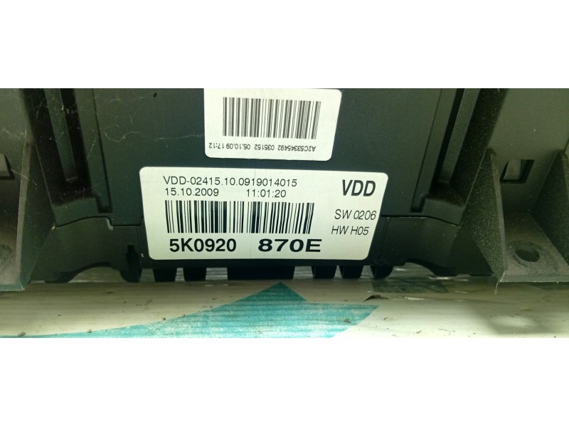 CUADRO INSTRUMENTOS 5K0920870E  - imagen 2