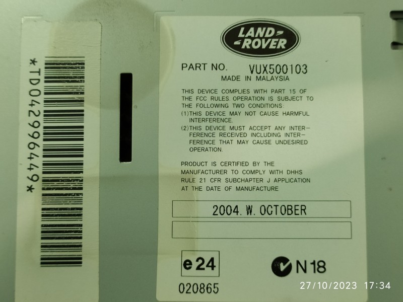 SISTEMA AUDIO / RADIO CD VUX500103  - imagen 2