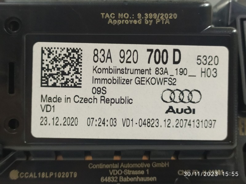 CUADRO INSTRUMENTOS 83A920700D A3C0780690001  - imagen 3