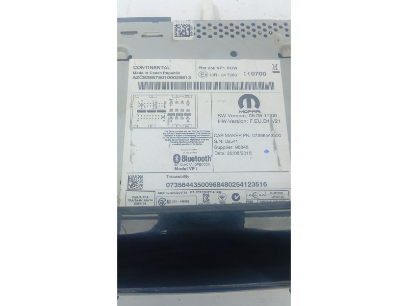 SISTEMA AUDIO / RADIO CD A2C9356750100028813 07356443500  - imagen 4