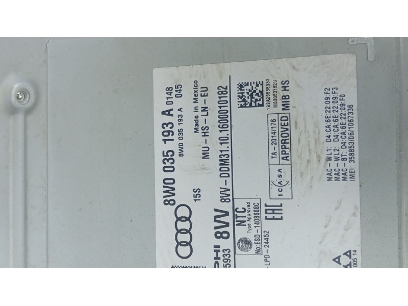 SISTEMA AUDIO / RADIO CD 8W0035193A  - imagen 2
