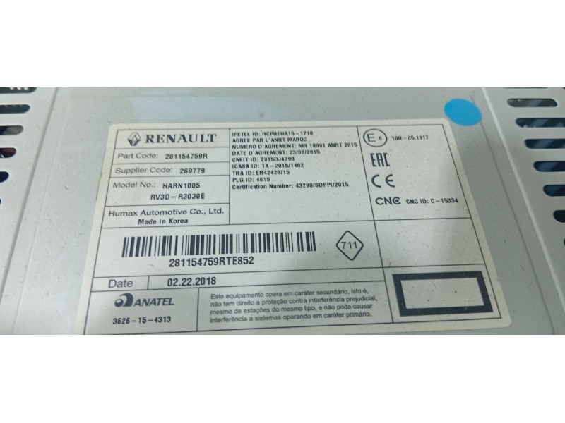 SISTEMA AUDIO / RADIO CD 281154759R  - imagen 2