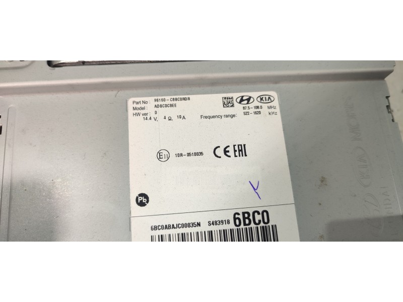 SISTEMA AUDIO / RADIO CD 96160C8BC0RDR  - imagen 2