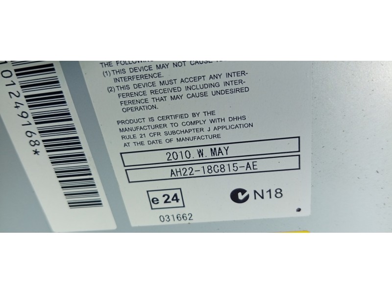 SISTEMA AUDIO / RADIO CD AH2218C815AE  - imagen 2