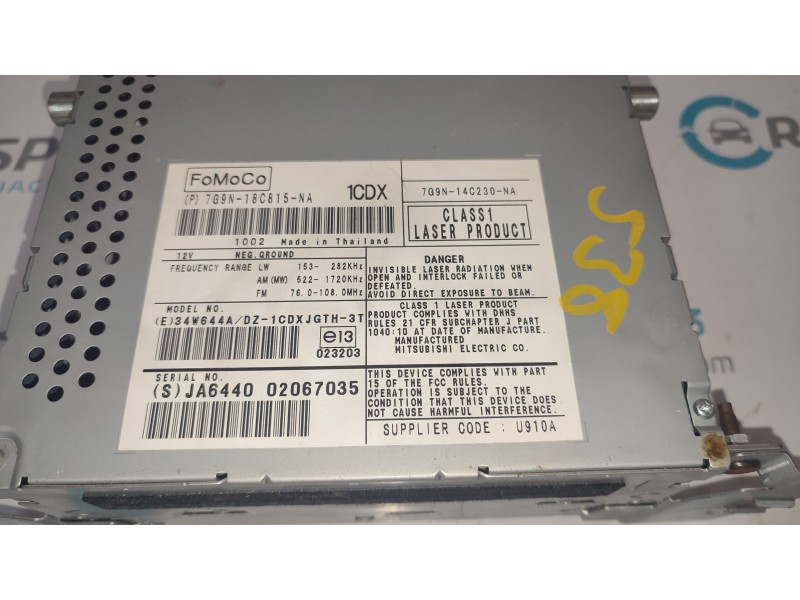 SISTEMA AUDIO / RADIO CD 7G9N18C815NA  - imagen 2